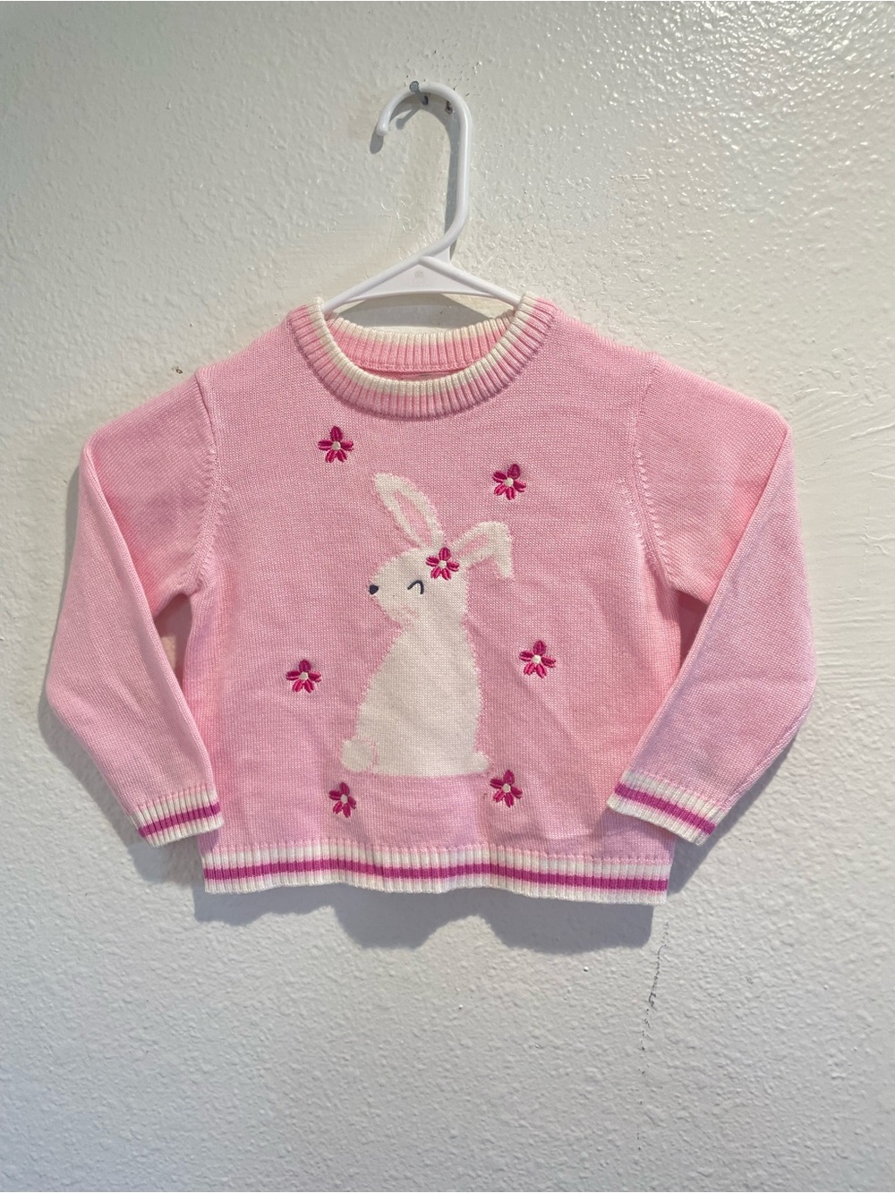 Way To Celebrate Pink Easter Bunny Knit Sweater Toddler 2T 🐰🌸